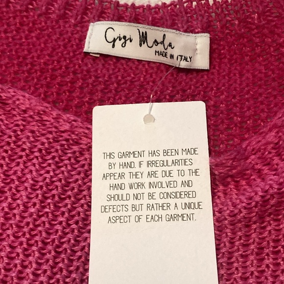 Easter Hot Pink Cuff Sleeve Cropped Sweater| Made in Italy| Sz Med - Picture 11 of 11